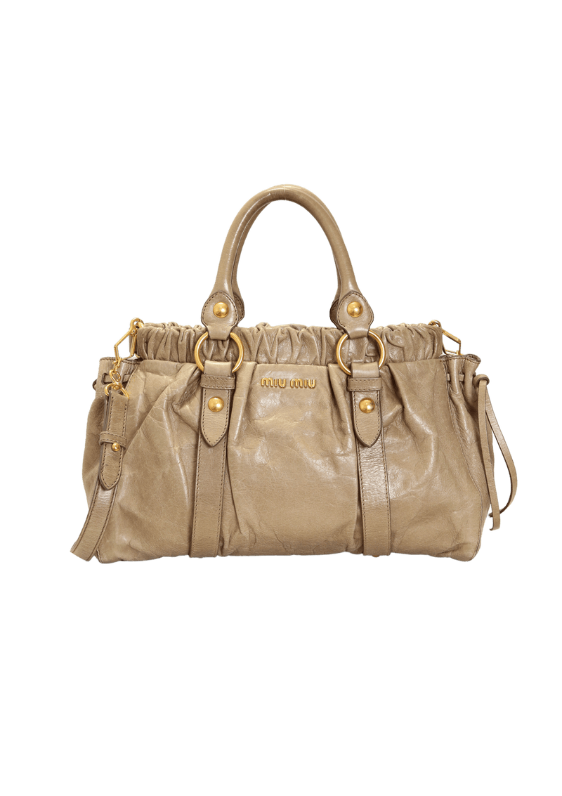 VITELLO LUX GATHERED SATCHEL BAG