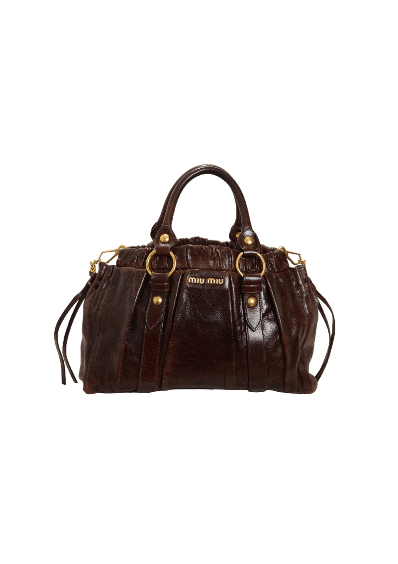 VITELLO LUX GATHERED SATCHEL BAG