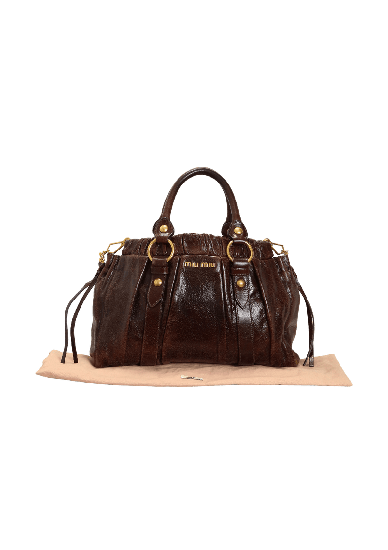 VITELLO LUX GATHERED SATCHEL BAG