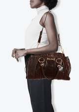 VITELLO LUX GATHERED SATCHEL BAG