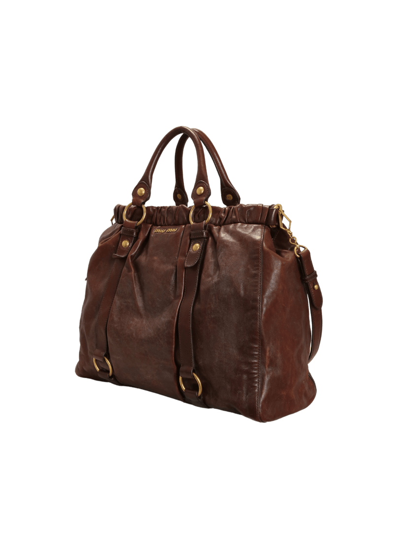 VITELLO LUX GATHERED SATCHEL BAG