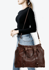 VITELLO LUX GATHERED SATCHEL BAG