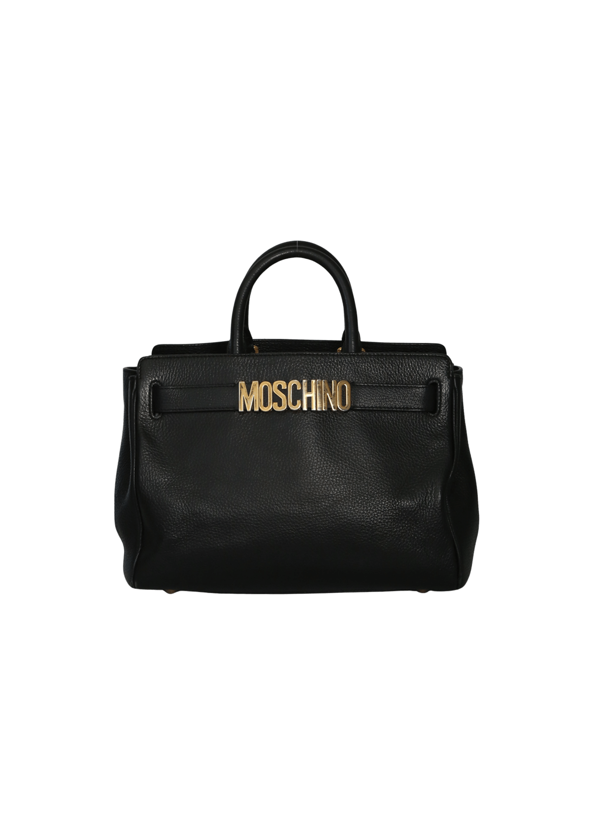 BOLSA MOSCHINO LEATHER HANDLE BAG PRETO ORIGINAL – Gringa
