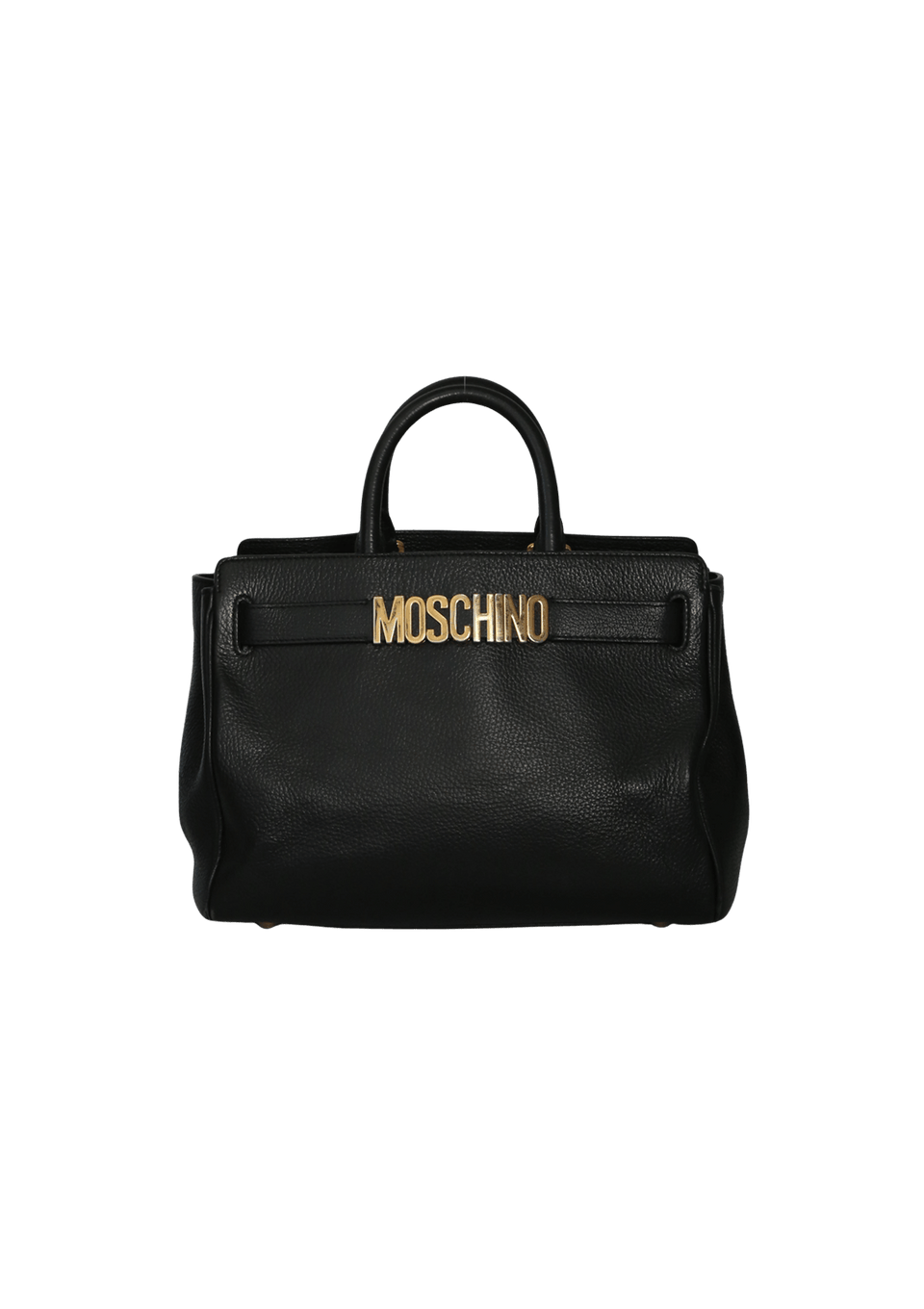 BOLSA MOSCHINO LEATHER HANDLE BAG PRETO ORIGINAL – Gringa