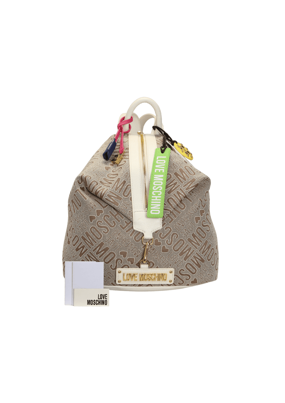 BOLSA MOSCHINO PRINTED BACKPACK BRANCA ORIGINAL – Gringa