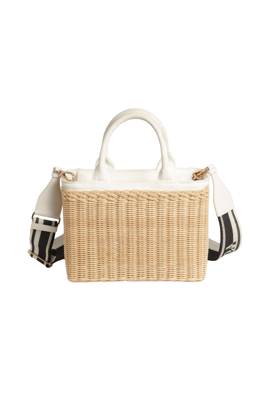 BOLSA PRADA CANAPA TRIMMED MIDOLLINO WICKER BEGE ORIGINAL – Gringa