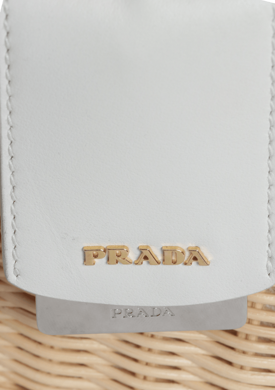 BOLSA PRADA CANAPA TRIMMED MIDOLLINO WICKER BEGE ORIGINAL