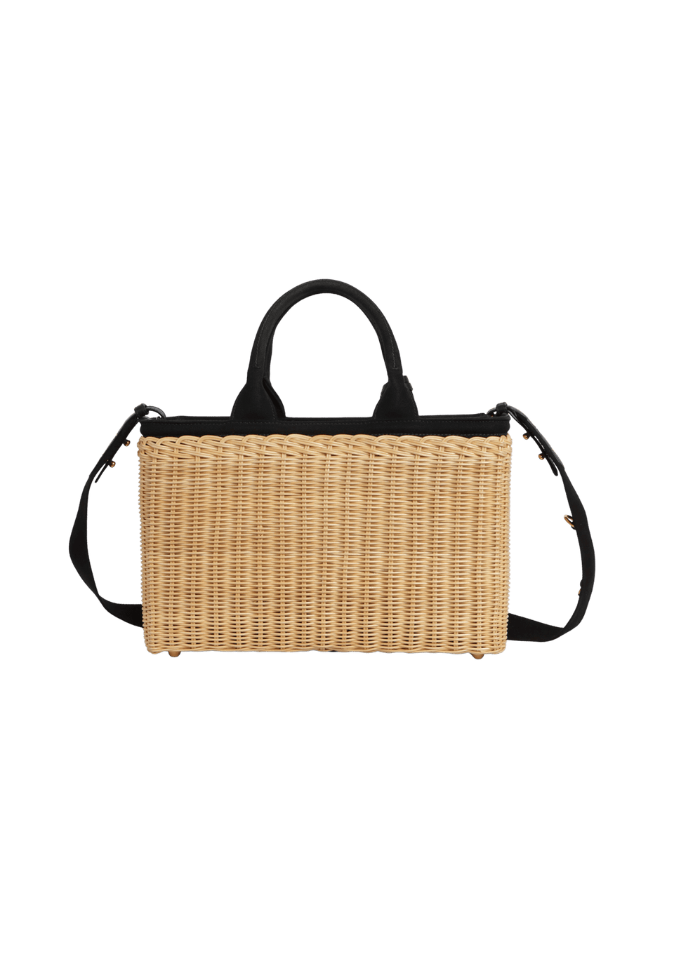 BOLSA PRADA CANAPA TRIMMED MIDOLLINO WICKER BEGE ORIGINAL – Gringa