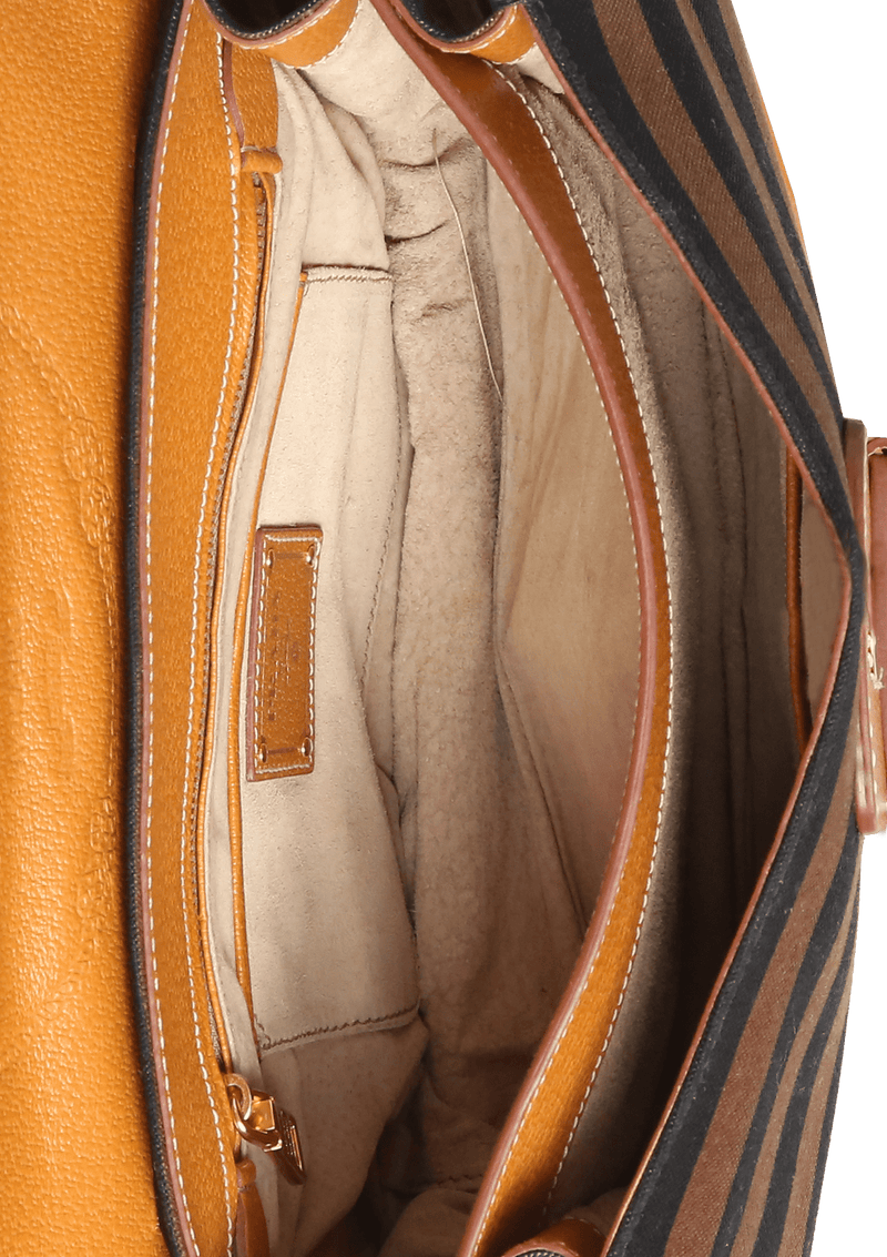 CINGHIALE & CANAPA RIGHE FLAP BAG