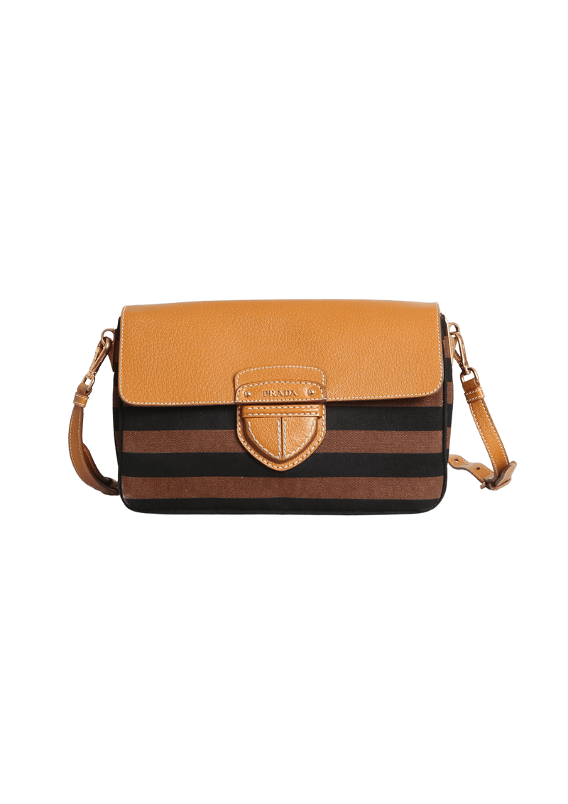 CINGHIALE & CANAPA RIGHE FLAP BAG