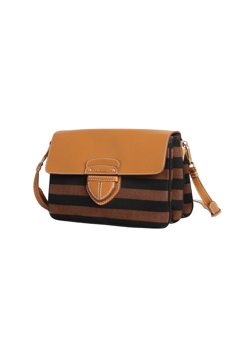 CINGHIALE & CANAPA RIGHE FLAP BAG