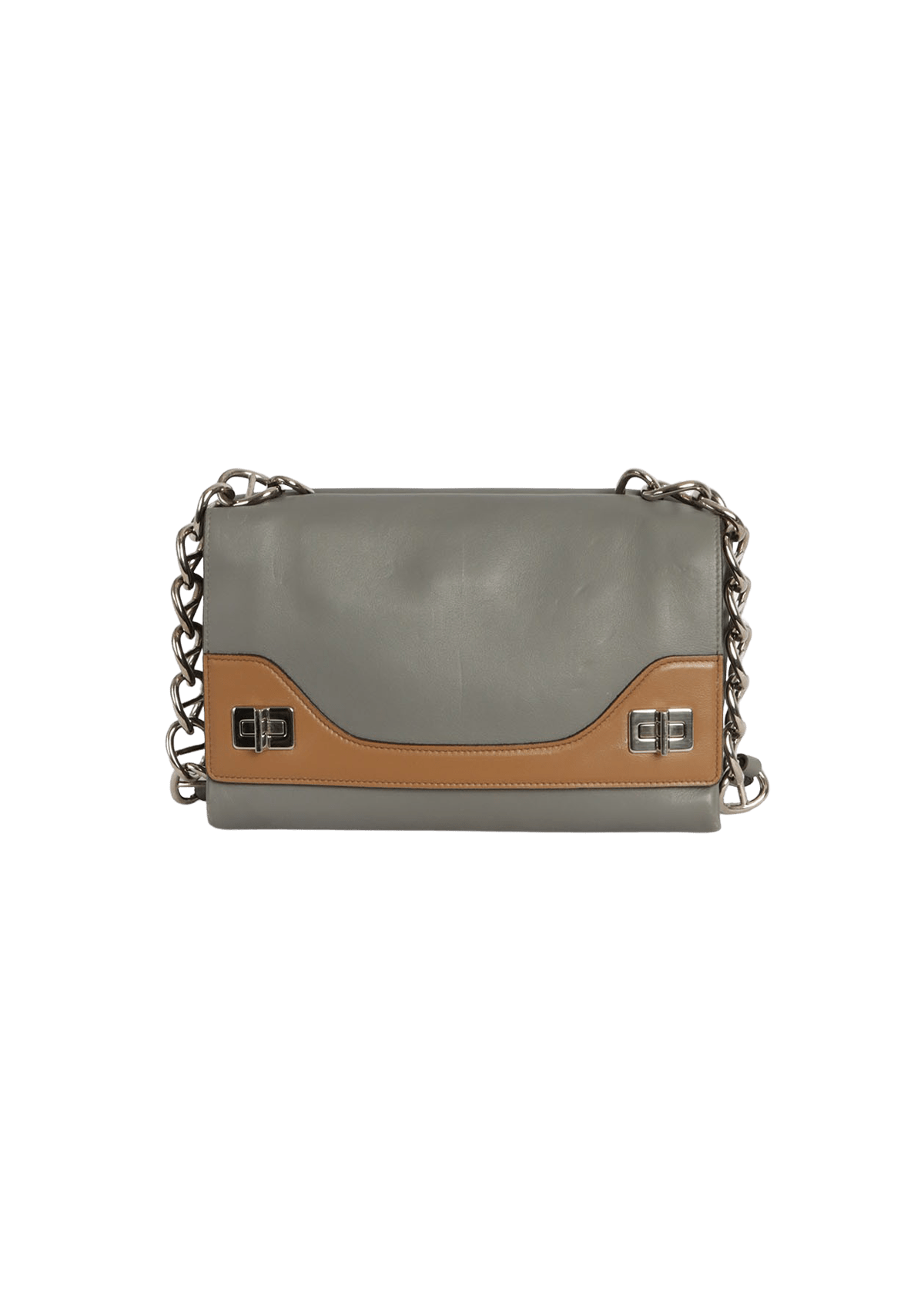 CITY CALF DOUBLE TURNLOCK SHOULDER BAG