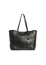 CITY CALF FRONT POCKET SHOPPING TOTE