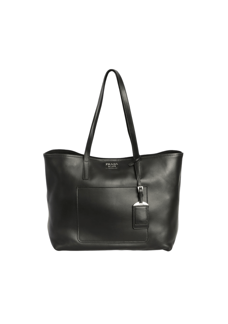 CITY CALF FRONT POCKET SHOPPING TOTE