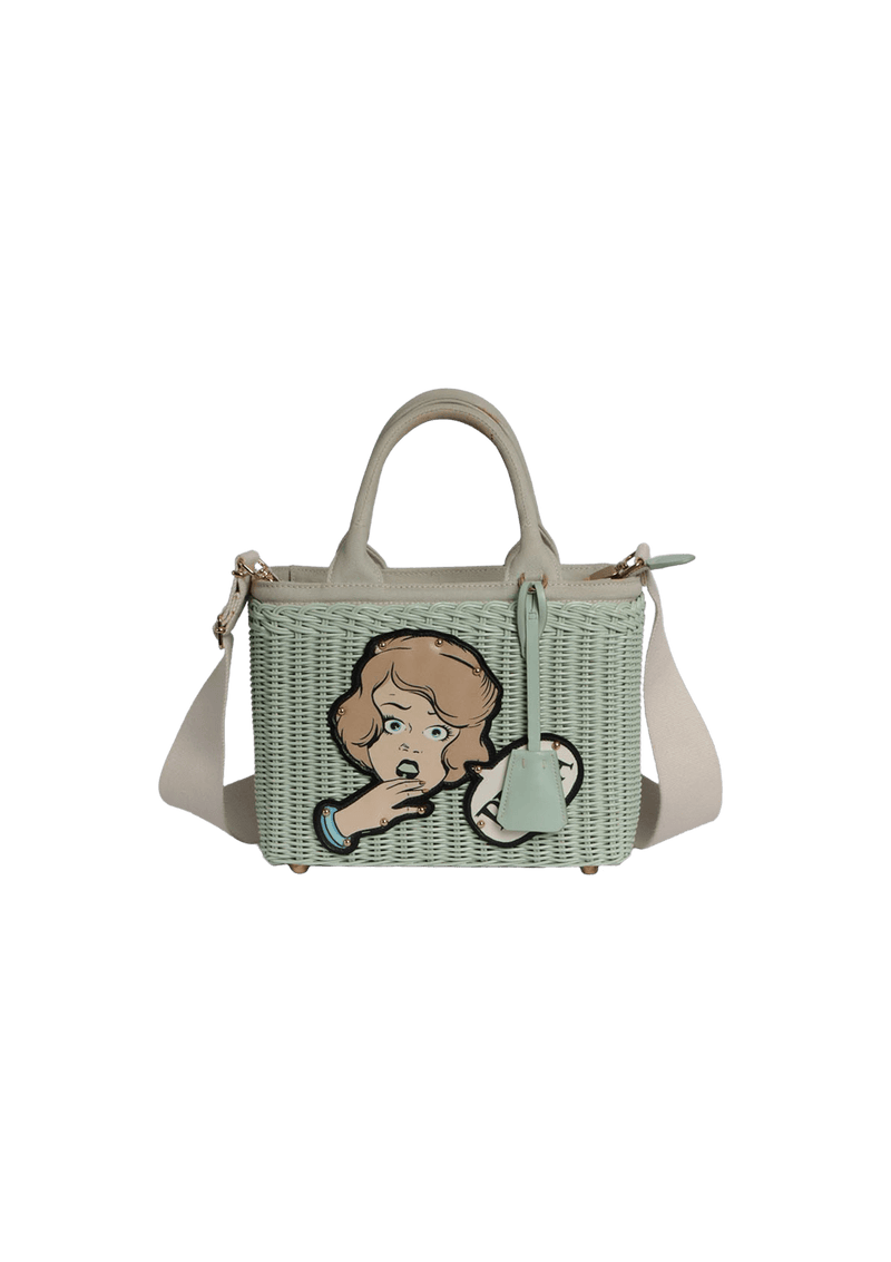 COMIC BASKET WICKER BAG