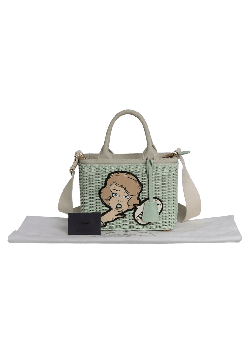 COMIC BASKET WICKER BAG