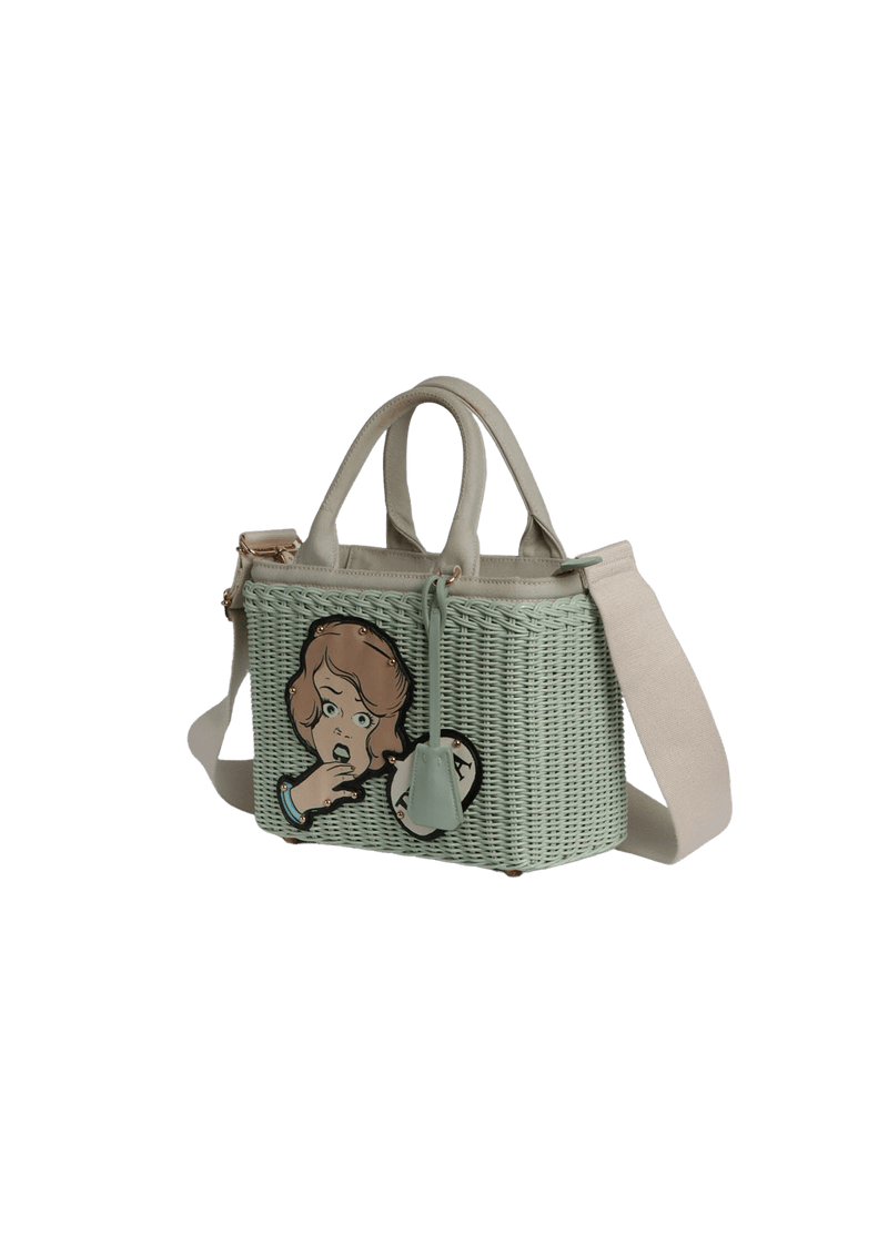 COMIC BASKET WICKER BAG