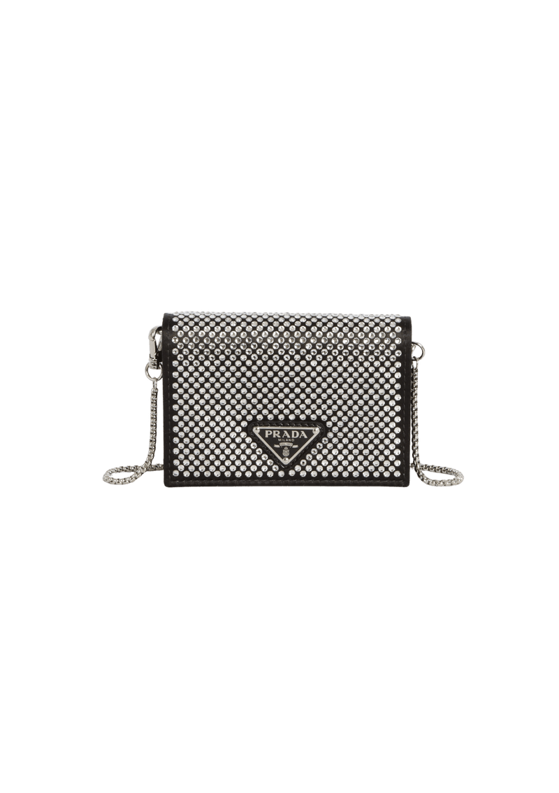 CRYSTAL CARD HOLDER CHAIN BAG