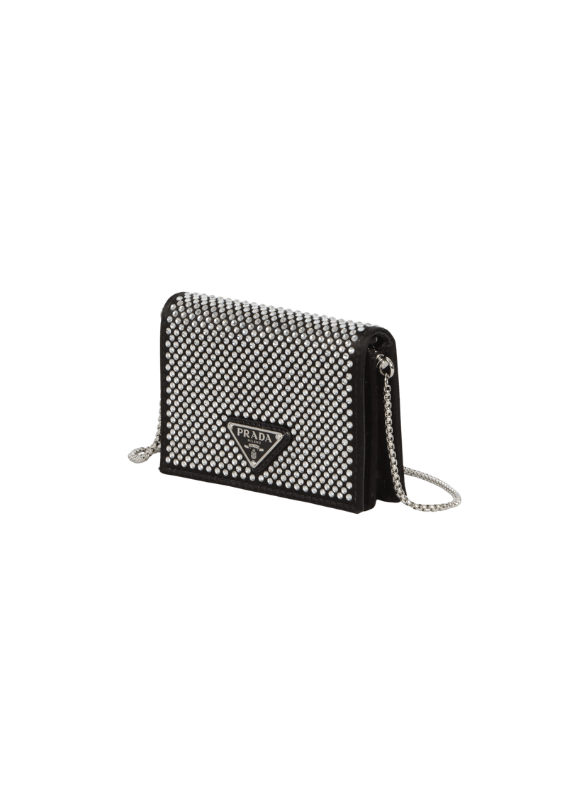 CRYSTAL CARD HOLDER CHAIN BAG