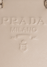 EMBOSSED SAFFIANO LOGO TOTE