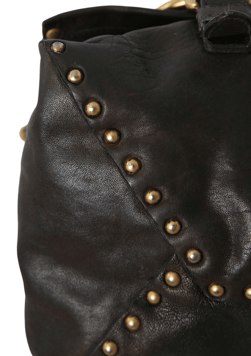 LEATHER STUDDED MESSENGER