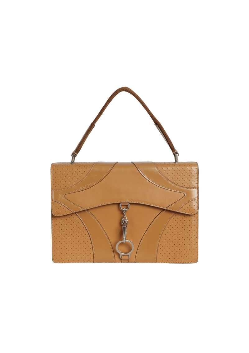 LEATHER TOP HANDLE BAG