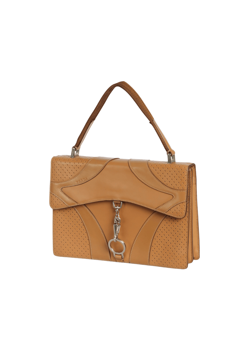 LEATHER TOP HANDLE BAG