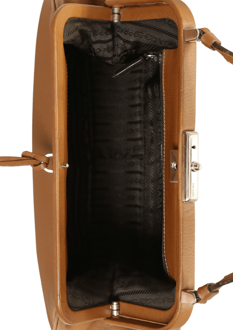 BOLSA PRADA MADRAS CERNIERA FRAME BAG MARROM ORIGINAL – Gringa