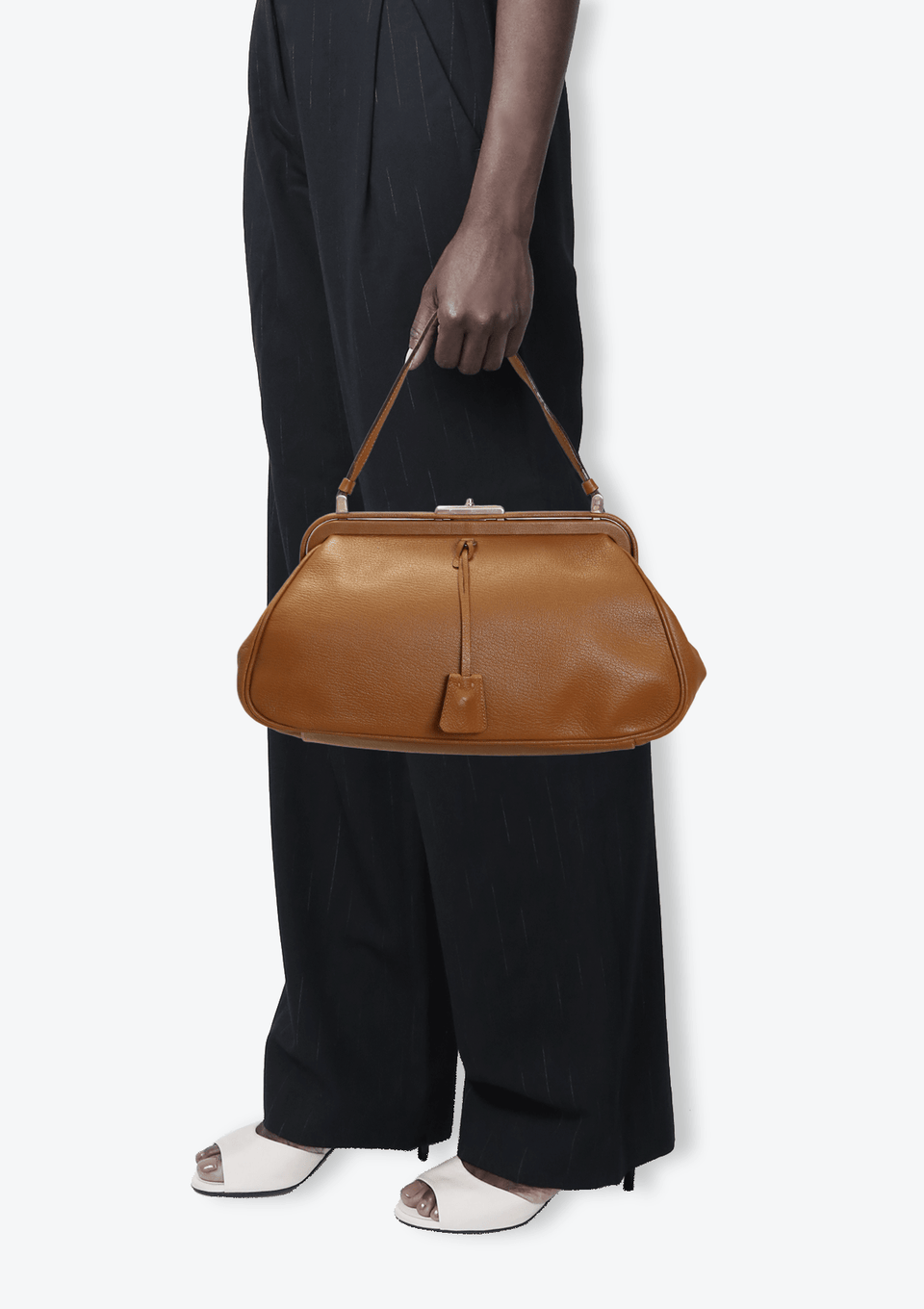 BOLSA PRADA MADRAS CERNIERA FRAME BAG MARROM ORIGINAL – Gringa