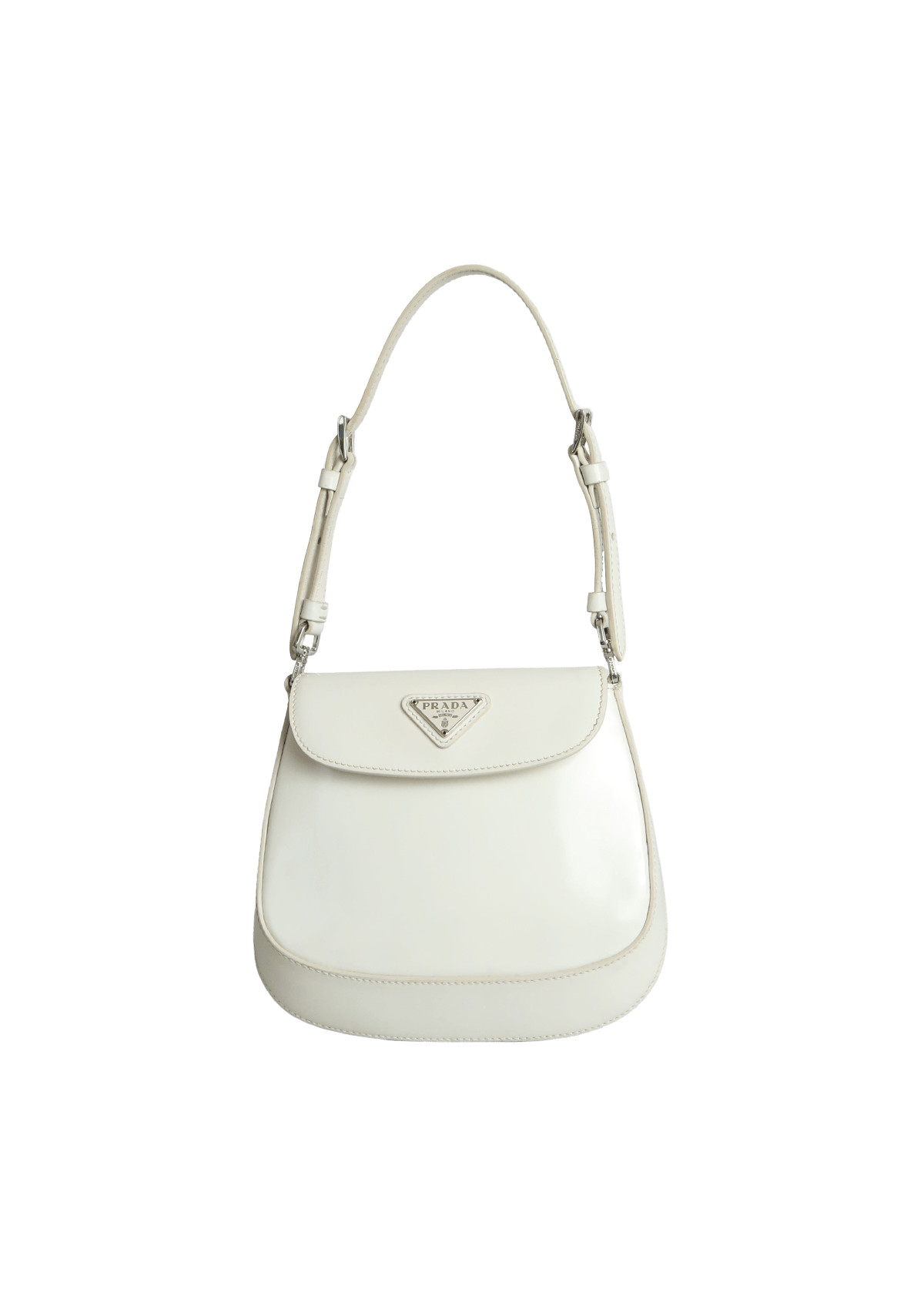 BOLSA PRADA MINI CLEO FLAP BAG BRANCO ORIGINAL – Gringa