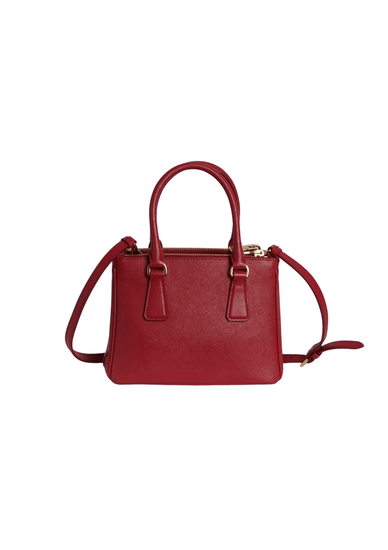 MINI SAFFIANO LUX DOUBLE ZIP GALLERIA