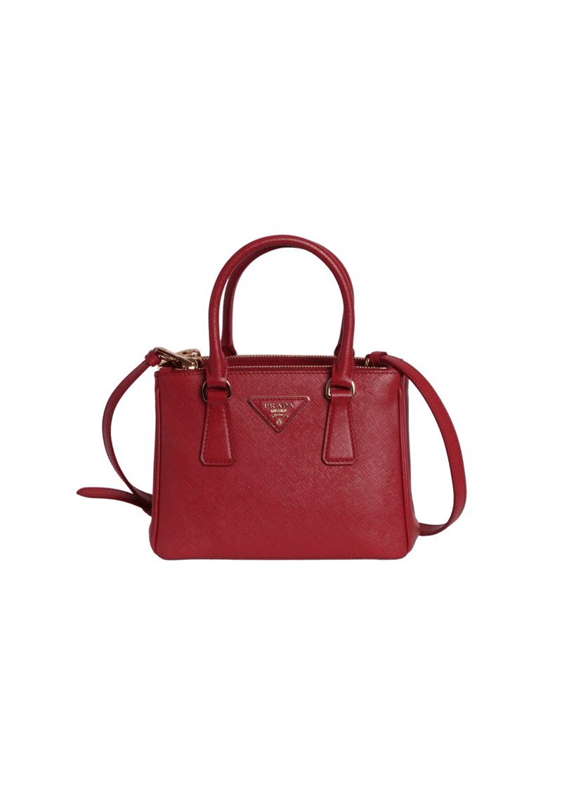 MINI SAFFIANO LUX DOUBLE ZIP GALLERIA