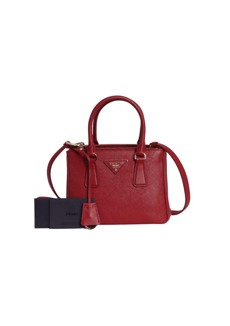 MINI SAFFIANO LUX DOUBLE ZIP GALLERIA