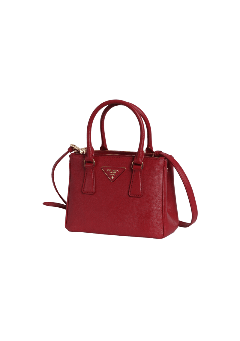 MINI SAFFIANO LUX DOUBLE ZIP GALLERIA