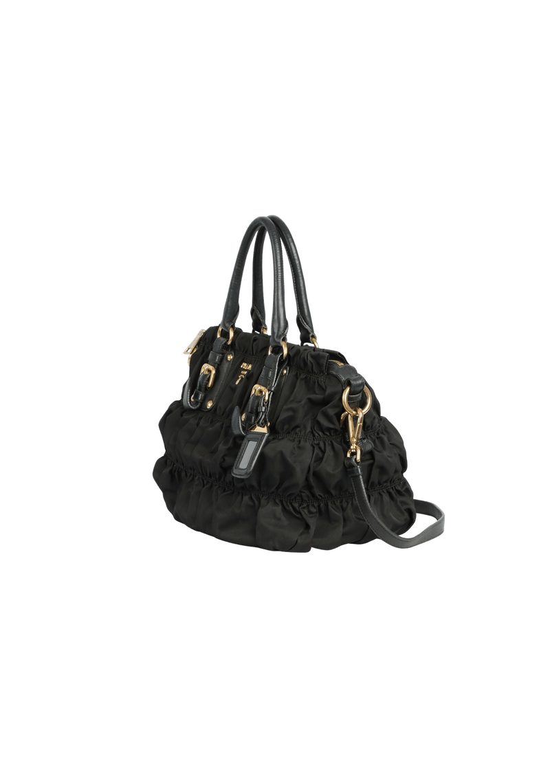 NYLON GAUFRE SATCHEL