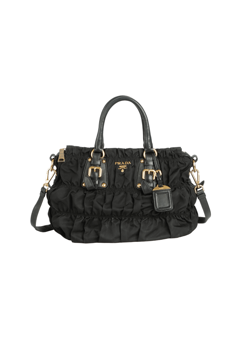 NYLON GAUFRE SATCHEL