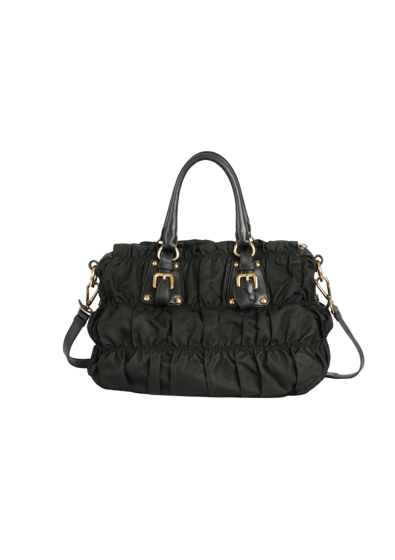 NYLON GAUFRE SATCHEL