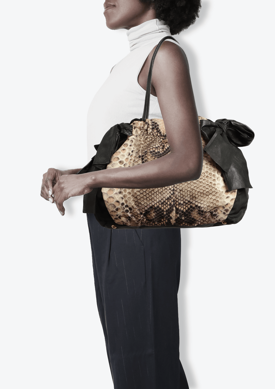 BOLSA PRADA PYTHON TOTE BAG ANIMAL PRINT ORIGINAL – Gringa
