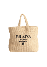 RAFFIA LOGO TOTE