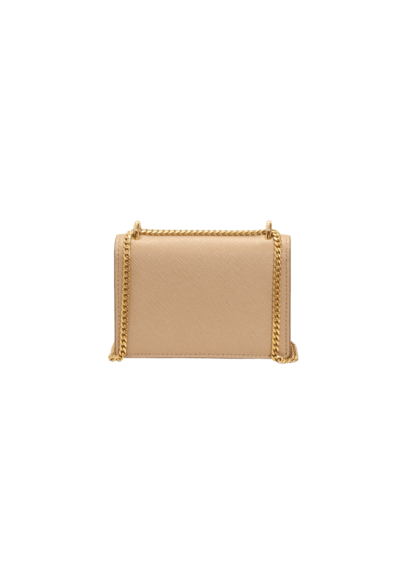 SAFFIANO CARD HOLDER WITH CHAIN