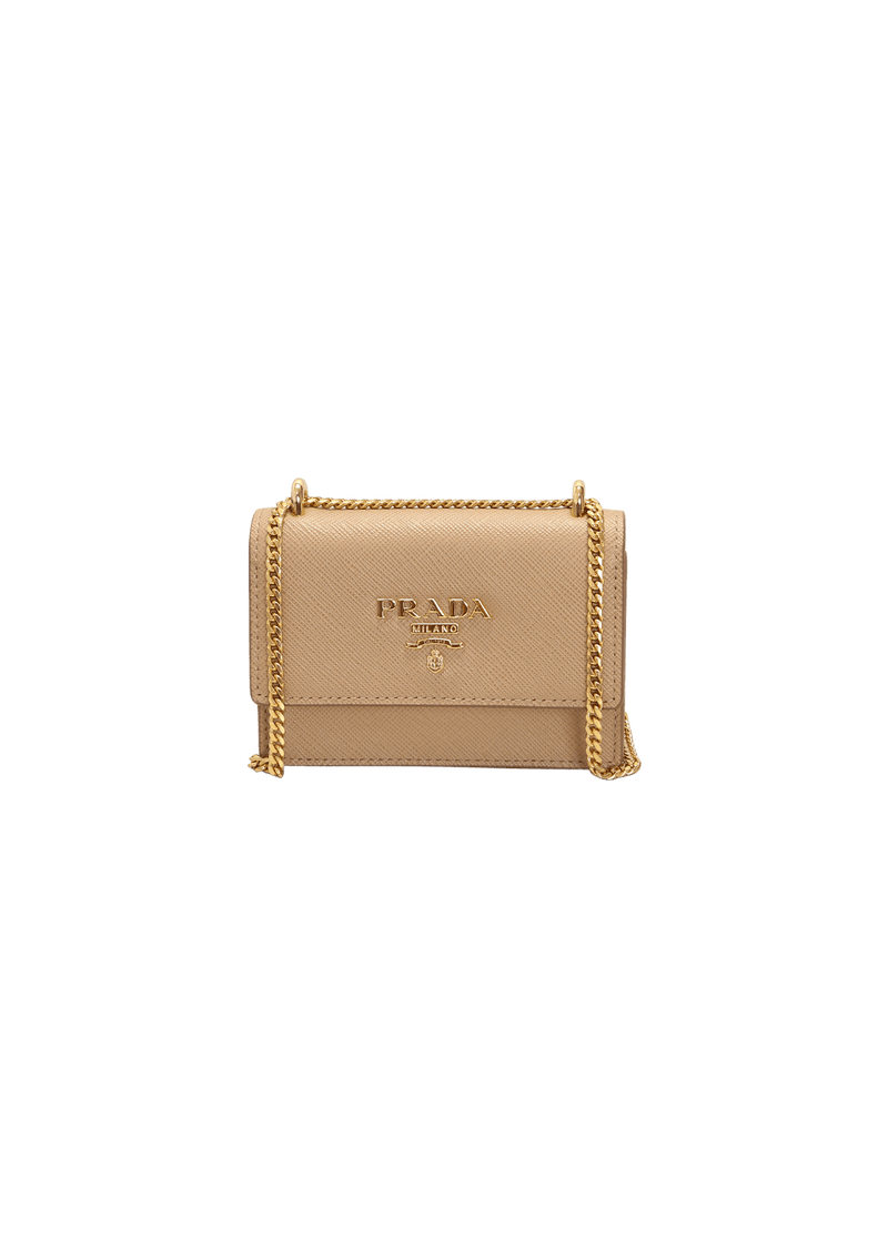 SAFFIANO CARD HOLDER WITH CHAIN