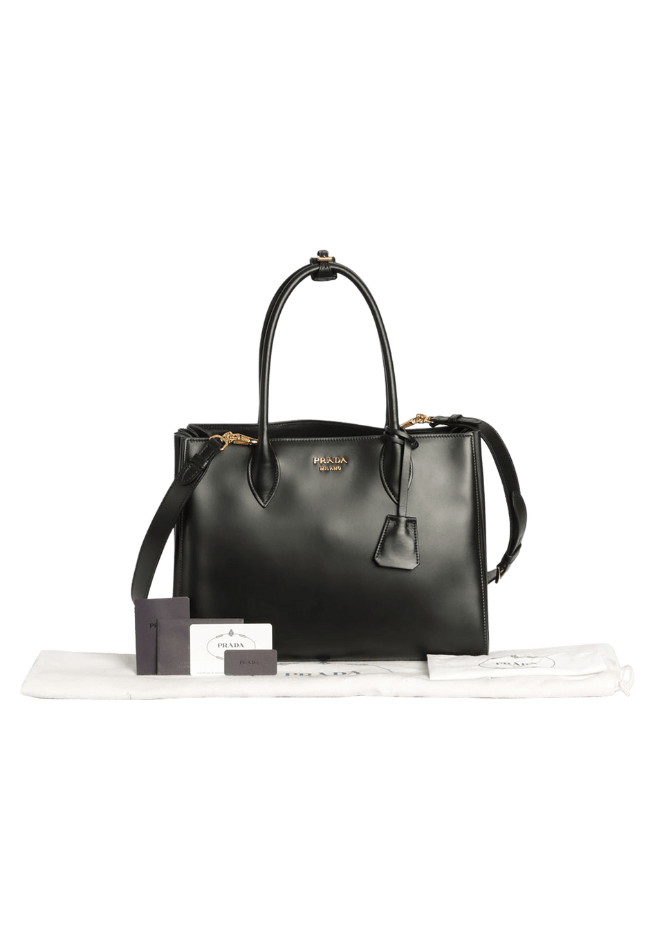 BOLSA PRADA SAFFIANO CONVERTIBLE OPEN TOTE BAG PRETO ORIGINAL – Gringa