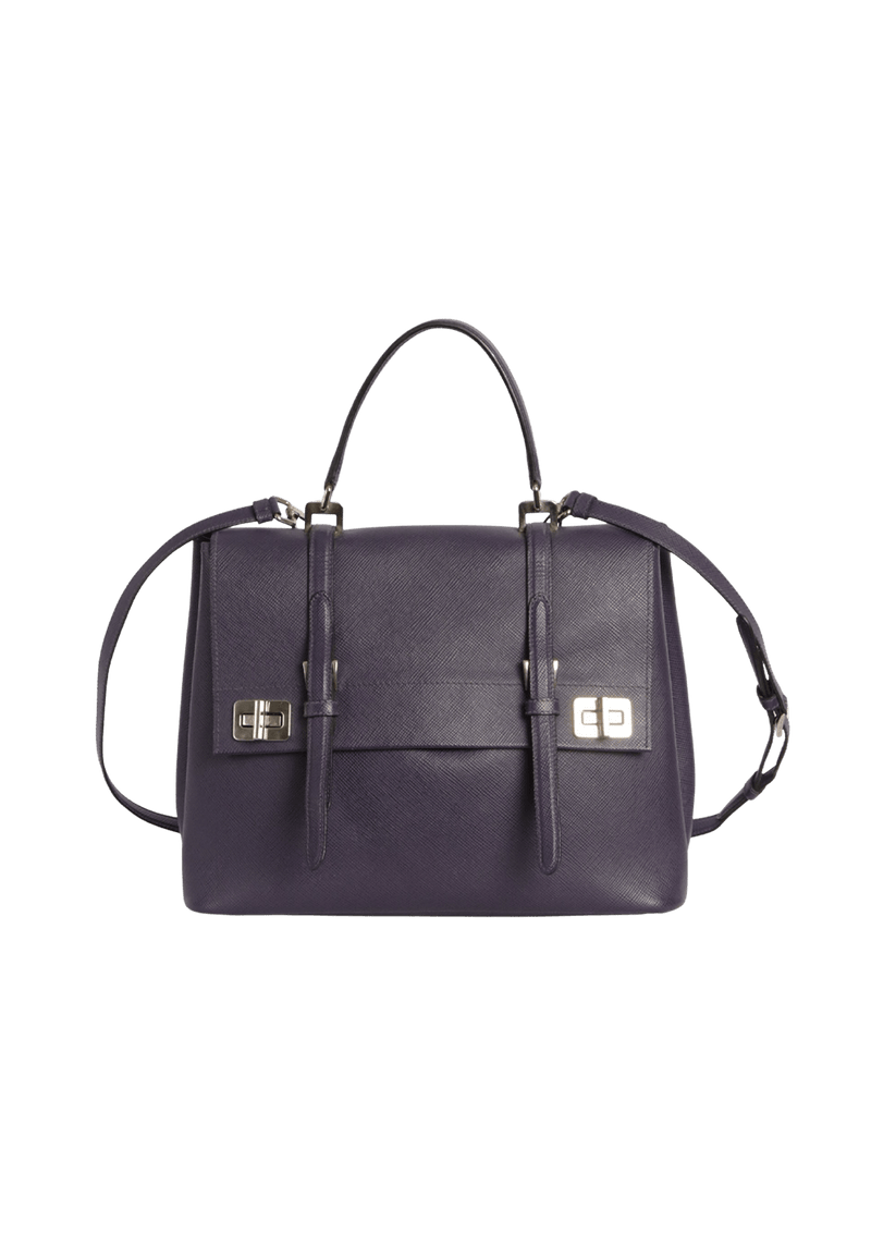 SAFFIANO DOUBLE TURN-LOCK BAG