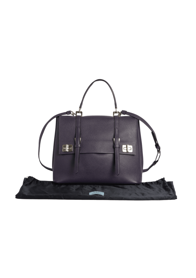 SAFFIANO DOUBLE TURN-LOCK BAG