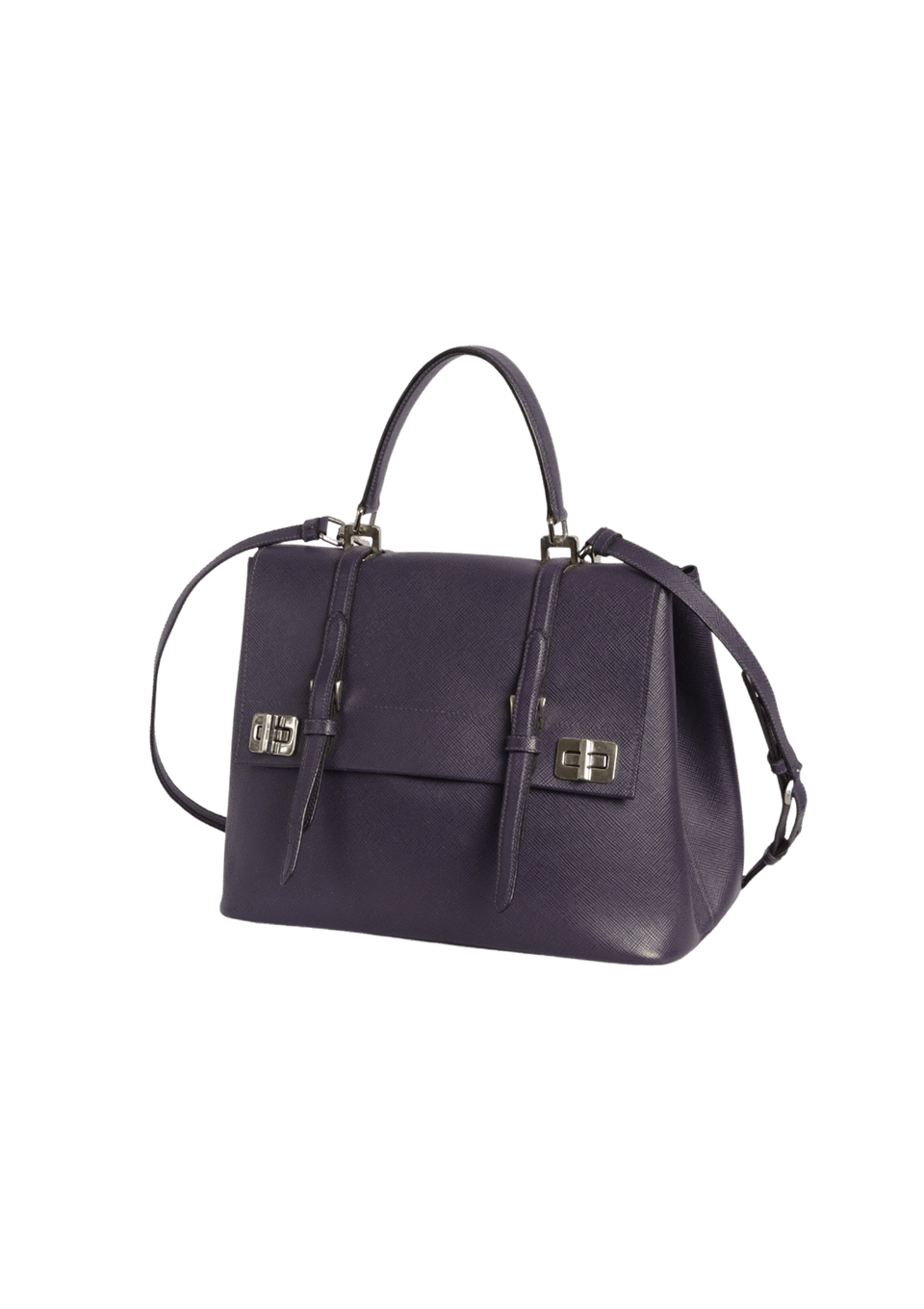 BOLSA PRADA SAFFIANO DOUBLE TURN-LOCK BAG ROXO ORIGINAL – Gringa