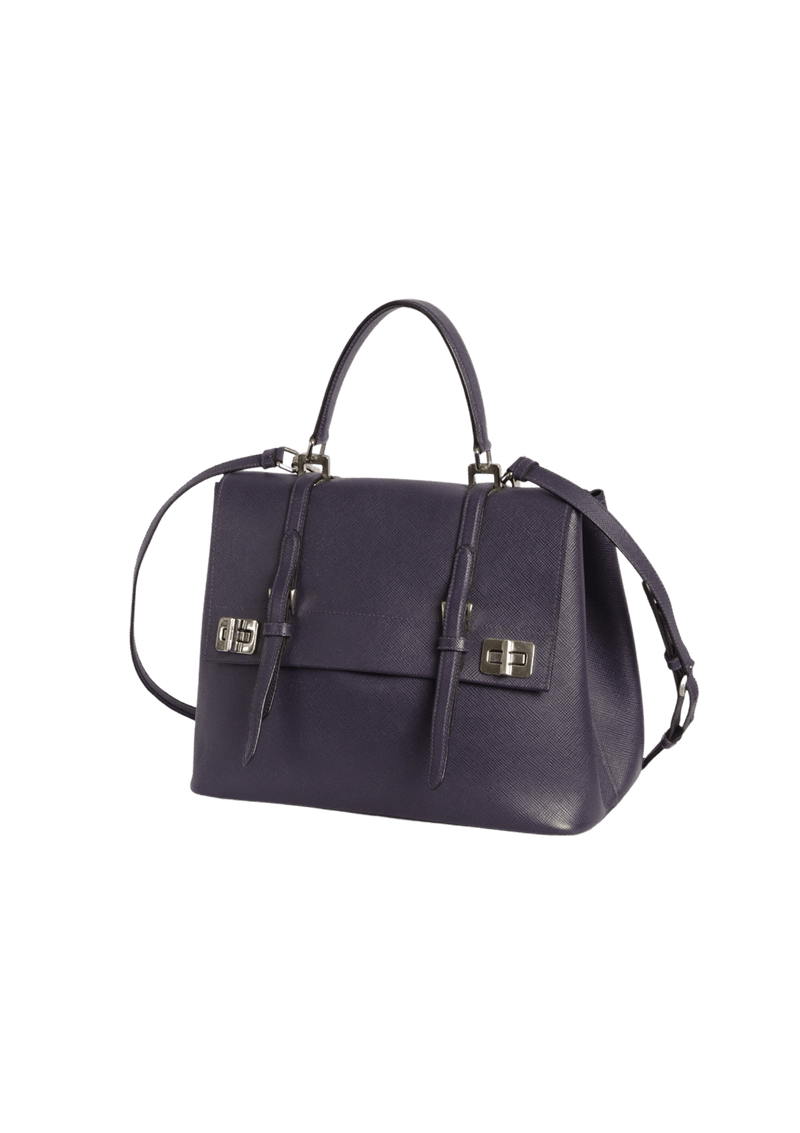 SAFFIANO DOUBLE TURN-LOCK BAG