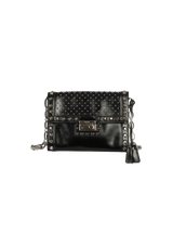 SAFFIANO STUDDED FLAP BAG