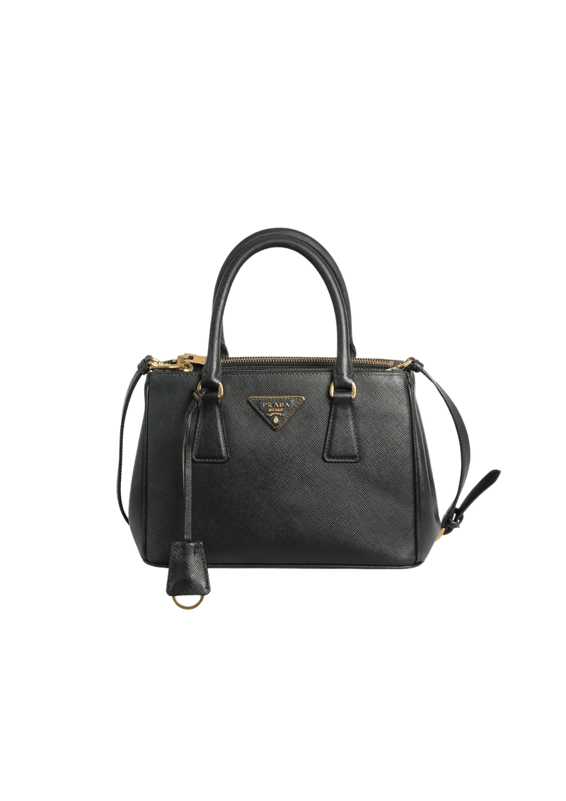 SMALL SAFFIANO LUX DOUBLE ZIP GALLERIA