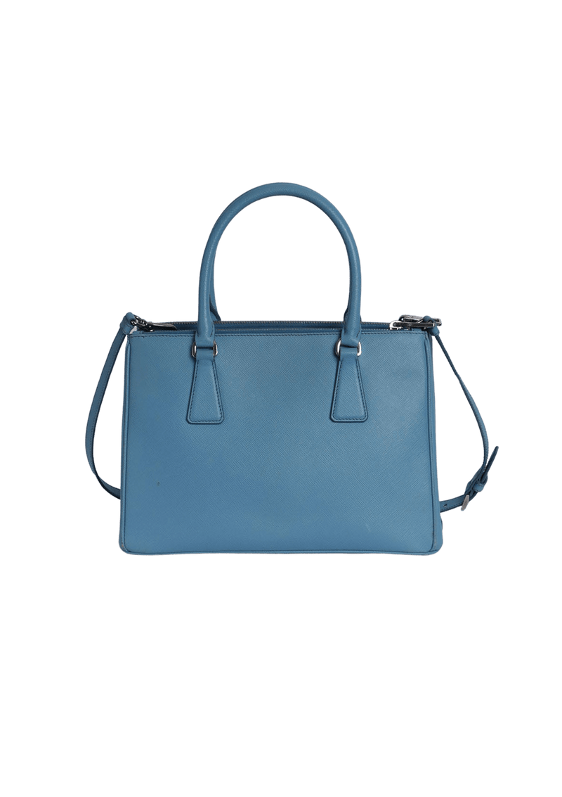 SMALL SAFFIANO LUX DOUBLE ZIP GALLERIA SATCHEL