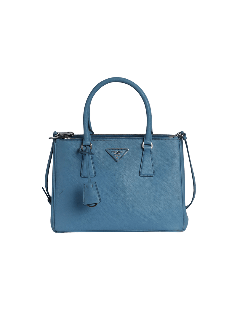 SMALL SAFFIANO LUX DOUBLE ZIP GALLERIA SATCHEL